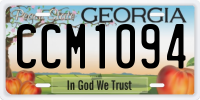 GA license plate CCM1094