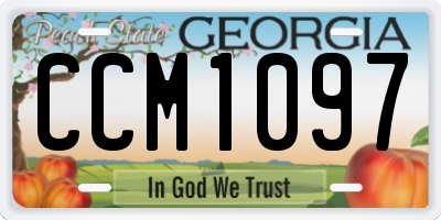 GA license plate CCM1097