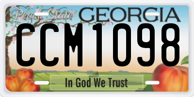 GA license plate CCM1098