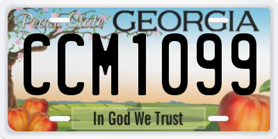 GA license plate CCM1099