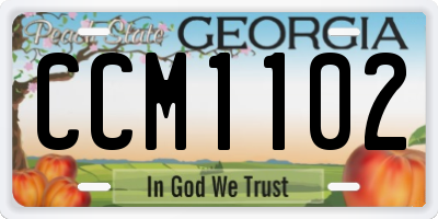 GA license plate CCM1102