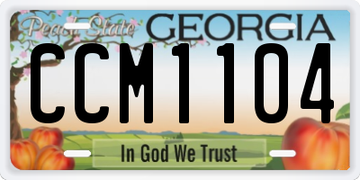 GA license plate CCM1104