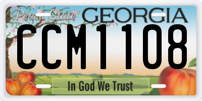 GA license plate CCM1108