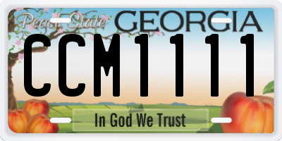GA license plate CCM1111
