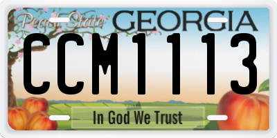 GA license plate CCM1113