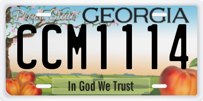 GA license plate CCM1114