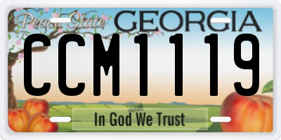 GA license plate CCM1119