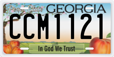 GA license plate CCM1121