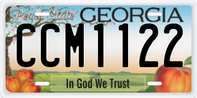 GA license plate CCM1122