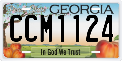 GA license plate CCM1124