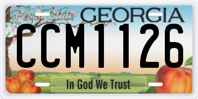 GA license plate CCM1126
