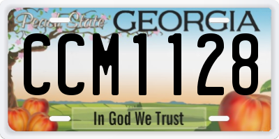 GA license plate CCM1128