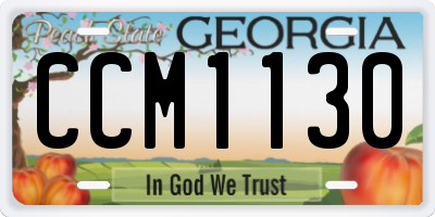 GA license plate CCM1130