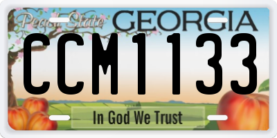 GA license plate CCM1133
