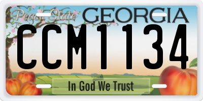 GA license plate CCM1134