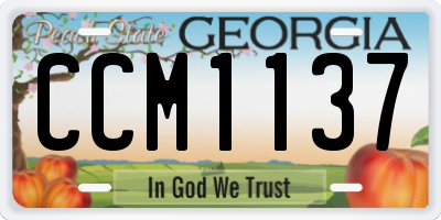 GA license plate CCM1137