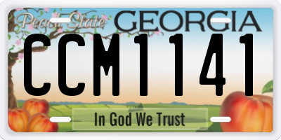 GA license plate CCM1141