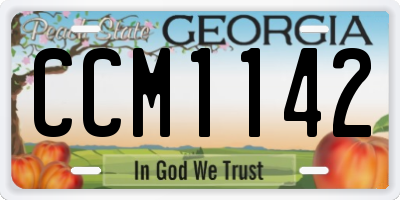 GA license plate CCM1142