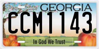 GA license plate CCM1143