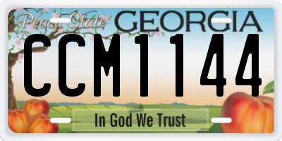 GA license plate CCM1144