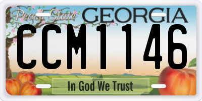 GA license plate CCM1146