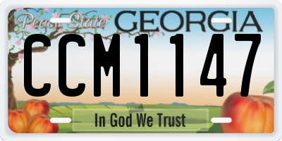 GA license plate CCM1147