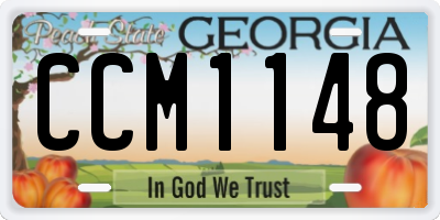 GA license plate CCM1148