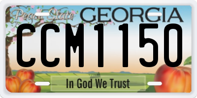 GA license plate CCM1150