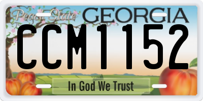 GA license plate CCM1152