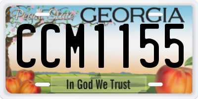 GA license plate CCM1155