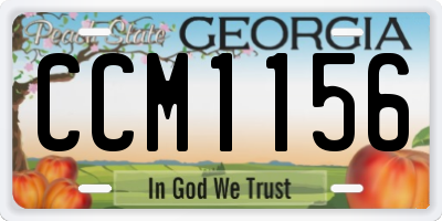 GA license plate CCM1156
