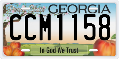 GA license plate CCM1158
