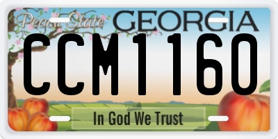 GA license plate CCM1160