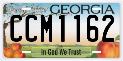 GA license plate CCM1162