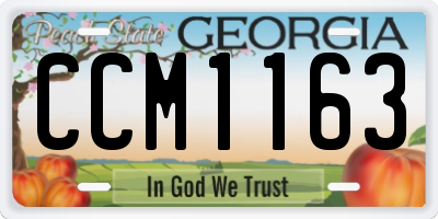 GA license plate CCM1163