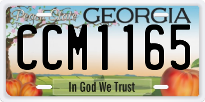 GA license plate CCM1165