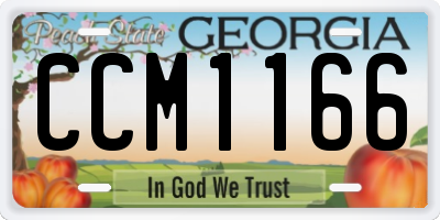 GA license plate CCM1166