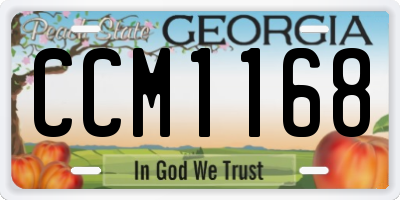 GA license plate CCM1168