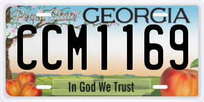 GA license plate CCM1169