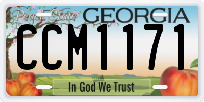 GA license plate CCM1171
