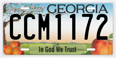 GA license plate CCM1172