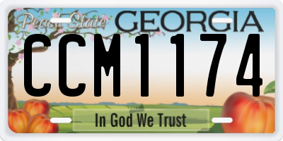 GA license plate CCM1174