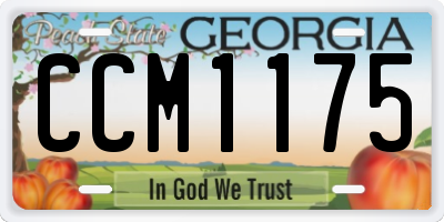 GA license plate CCM1175