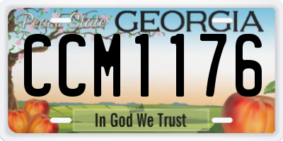 GA license plate CCM1176