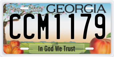 GA license plate CCM1179