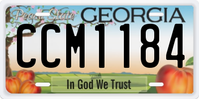GA license plate CCM1184