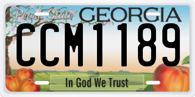 GA license plate CCM1189