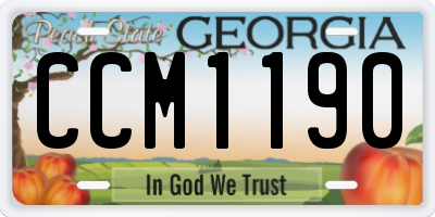 GA license plate CCM1190