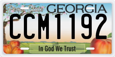 GA license plate CCM1192