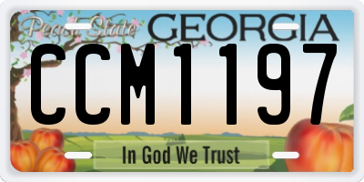 GA license plate CCM1197